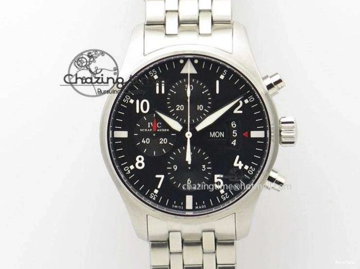 MIROTIME 0412 EasyCare Pilot Chrono IW388001 Real Ceramic ZF 1:1 Best Edition On Black Nylon Strap A 7279